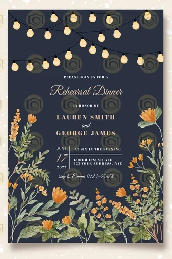 Wildflower Themed Wedding Invitation Featuring Colorful Blooms And Elegant Typography